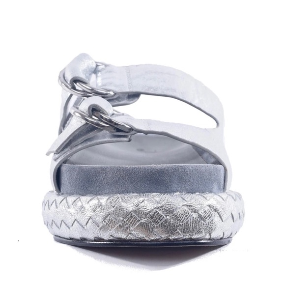 Free People PANAMA FOOTBED SANDALS, SILVER - Picture 7 of 10